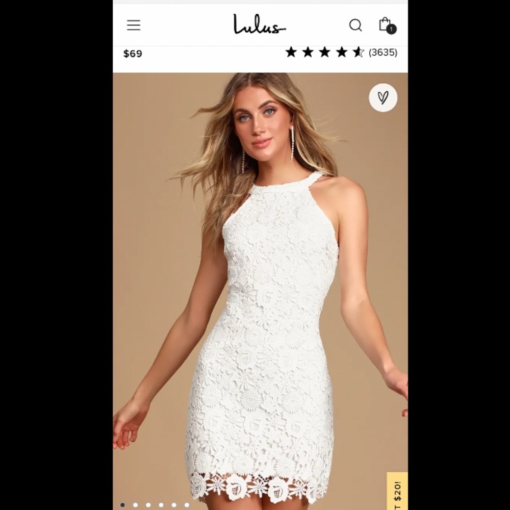 Love Poem Ivory Lace Mini Dress